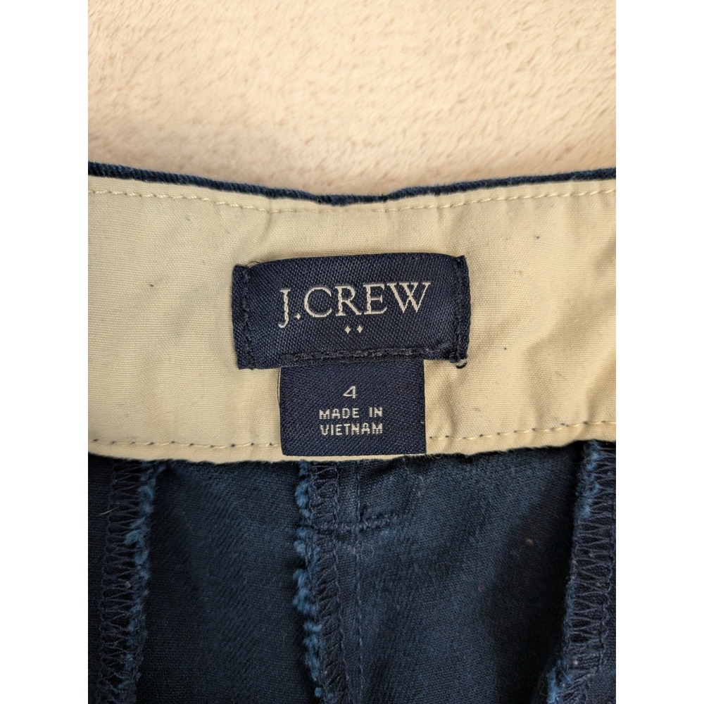 J.CREW Women's Size 4 Navy Blue Chino Shorts 100% Cotton Preppy Casual EUC - Picture 3 of 7